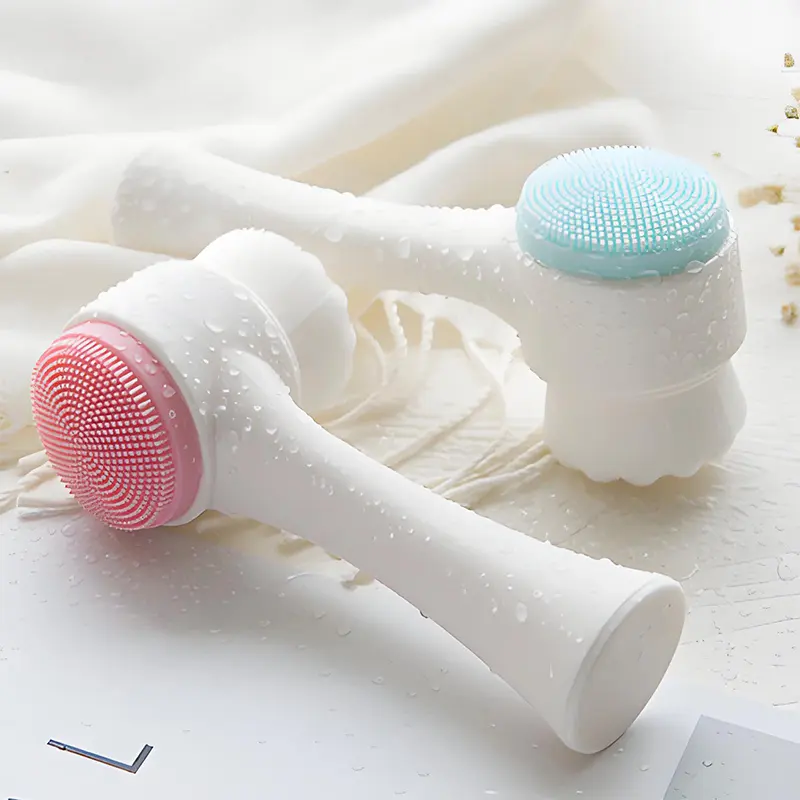 Soft Silicone Facial Cleansing Brush Dual-Sided Br...
