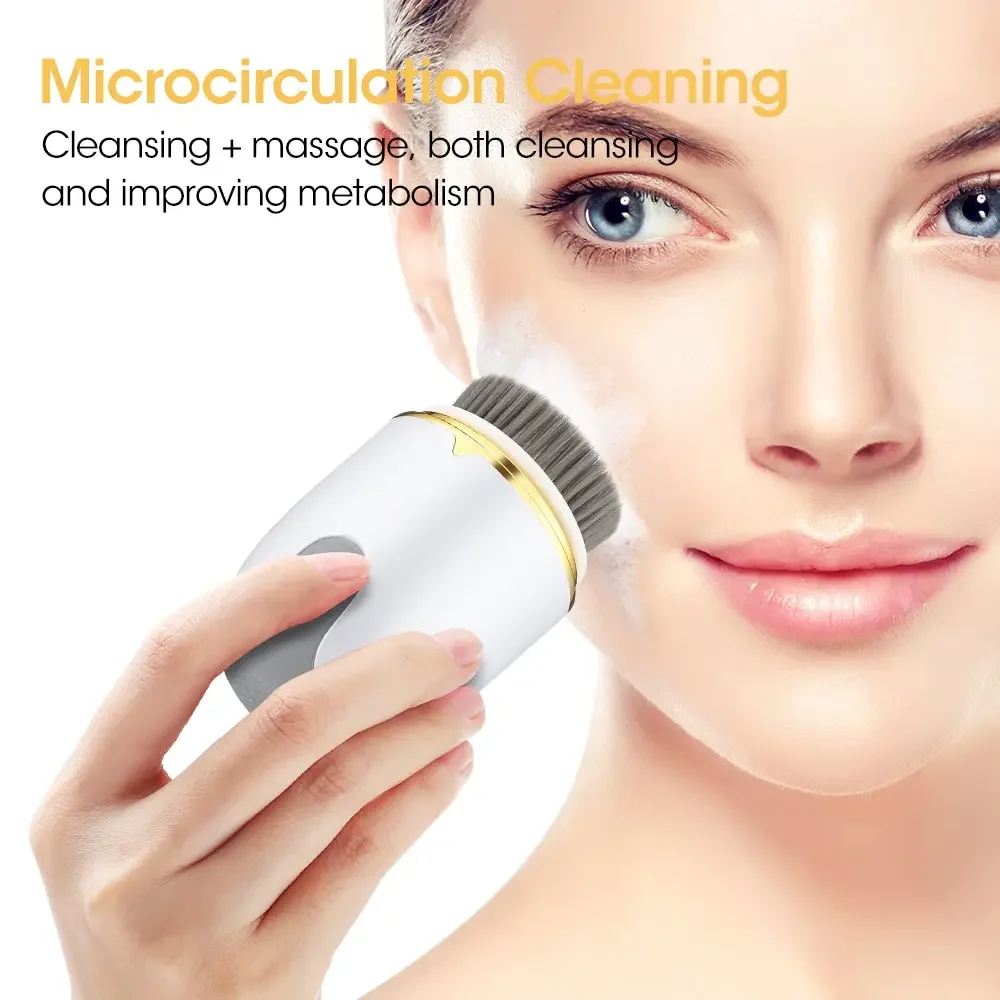 3 In 1 Electric Facial Cleansing Brush Device Exfoliator Cleaner