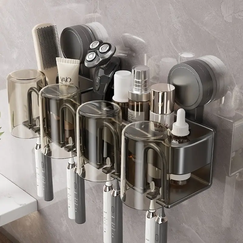 No Need To Drill Suction Cup Bathroom Toothbrush H...
