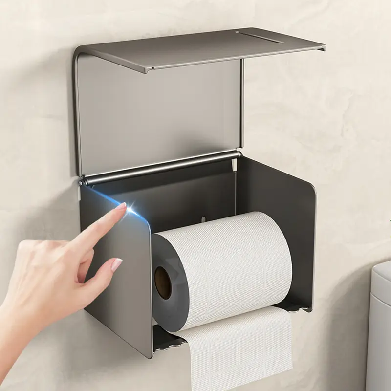 Waterproof Toilet Paper Box Wall Mounted Perforated Roll Paper