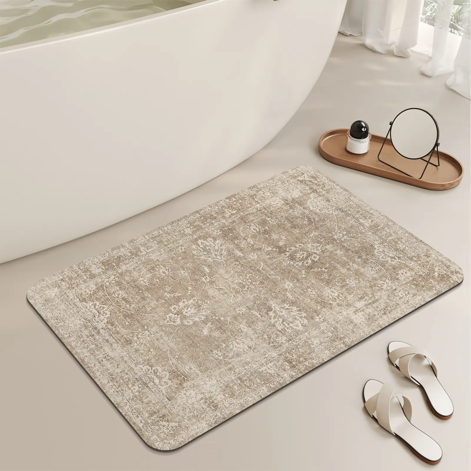 Rubber Material Super Anti-Slip Bathroom Mat Quick-Absorbing And Fast-Drying Floor Mat
