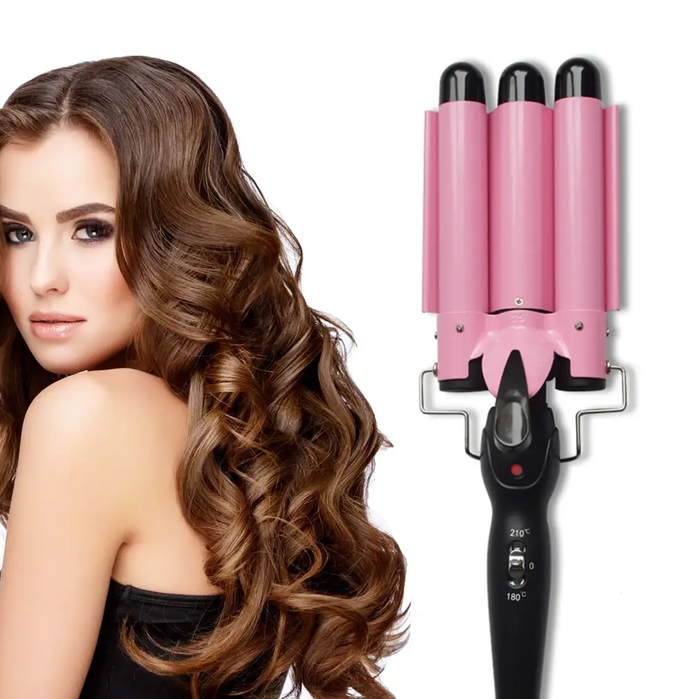 Portable Hair Curling Iron With Adjustable Tempera...
