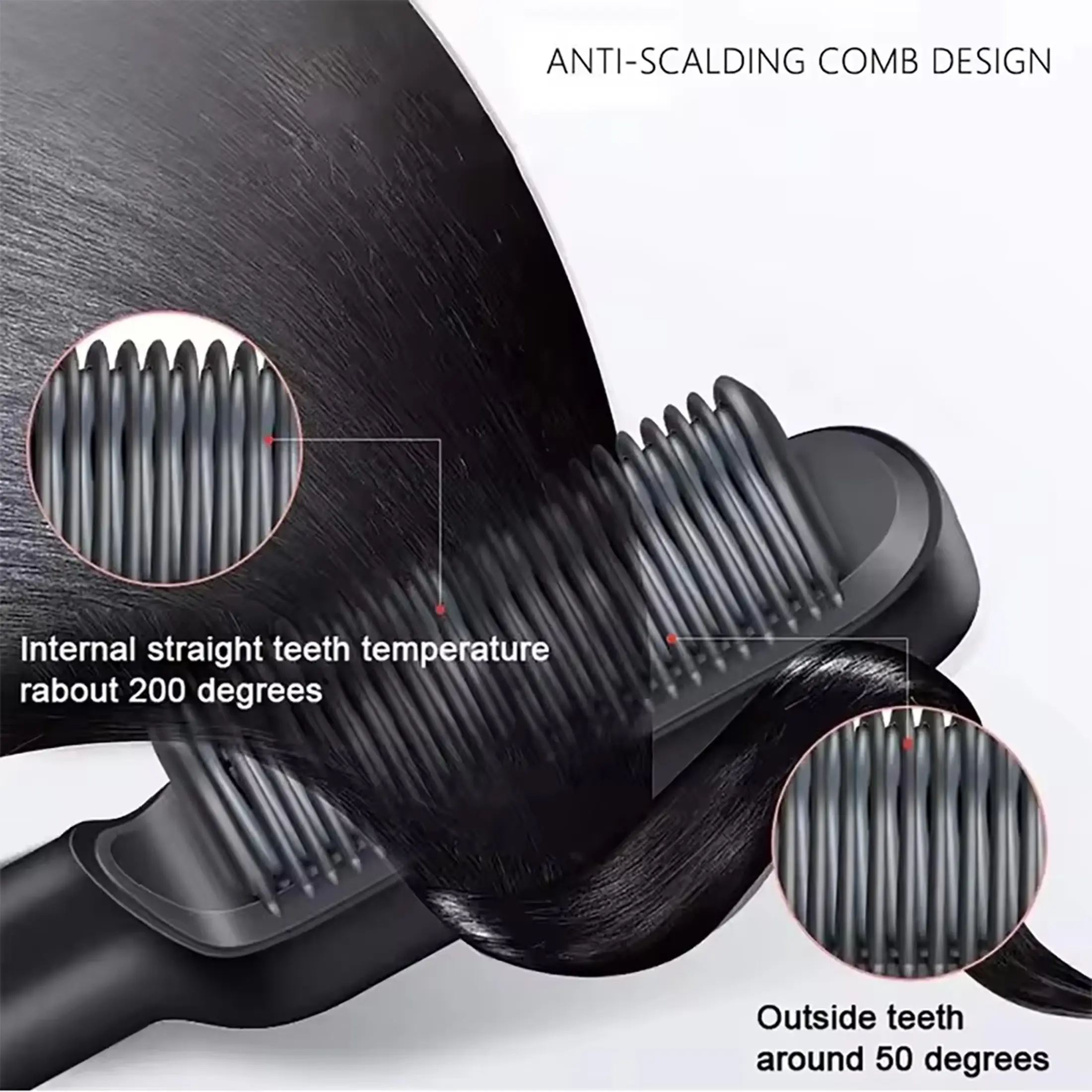 Professional 2-In-1 Hair Straightening Comb Suitable For Both Wet And Dry Use