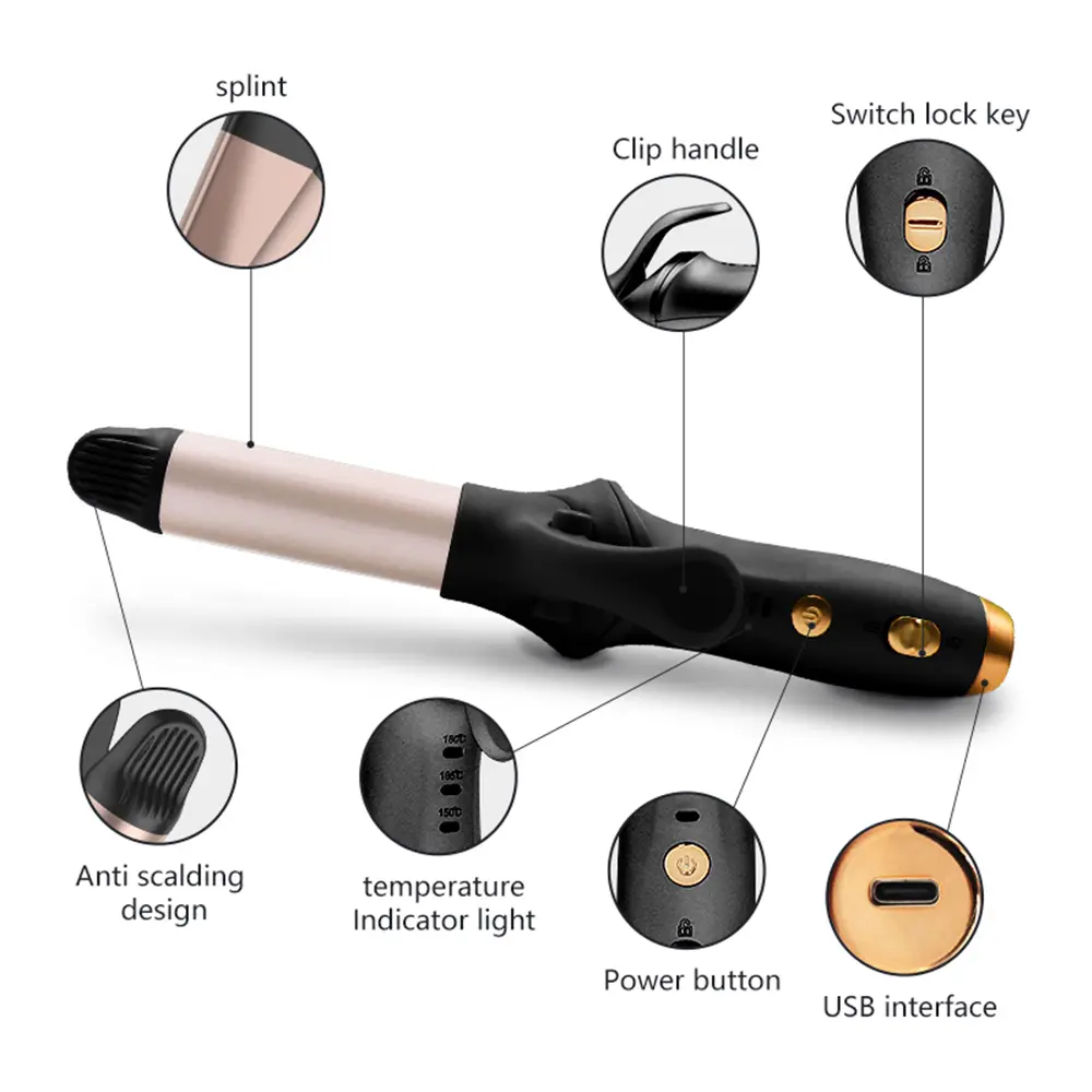 Wireless Portable Fast Heating Curling Iron