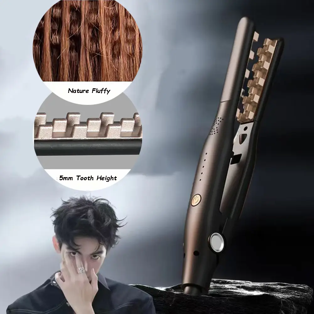 Wavy Curling Iron Styling Brush Fluffy Perm Hair Clip