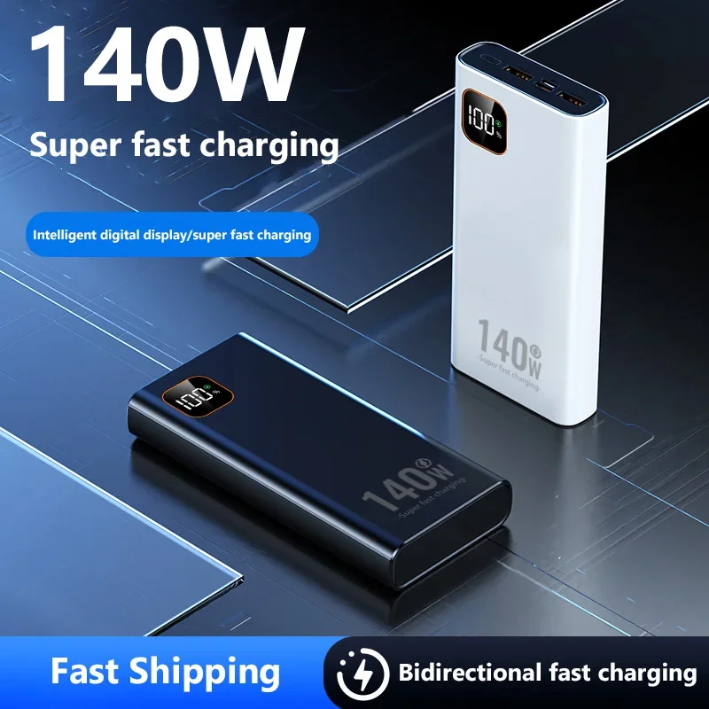 Power Bank 140W Super Fast Charging Powerbank Portable External Battery Charger