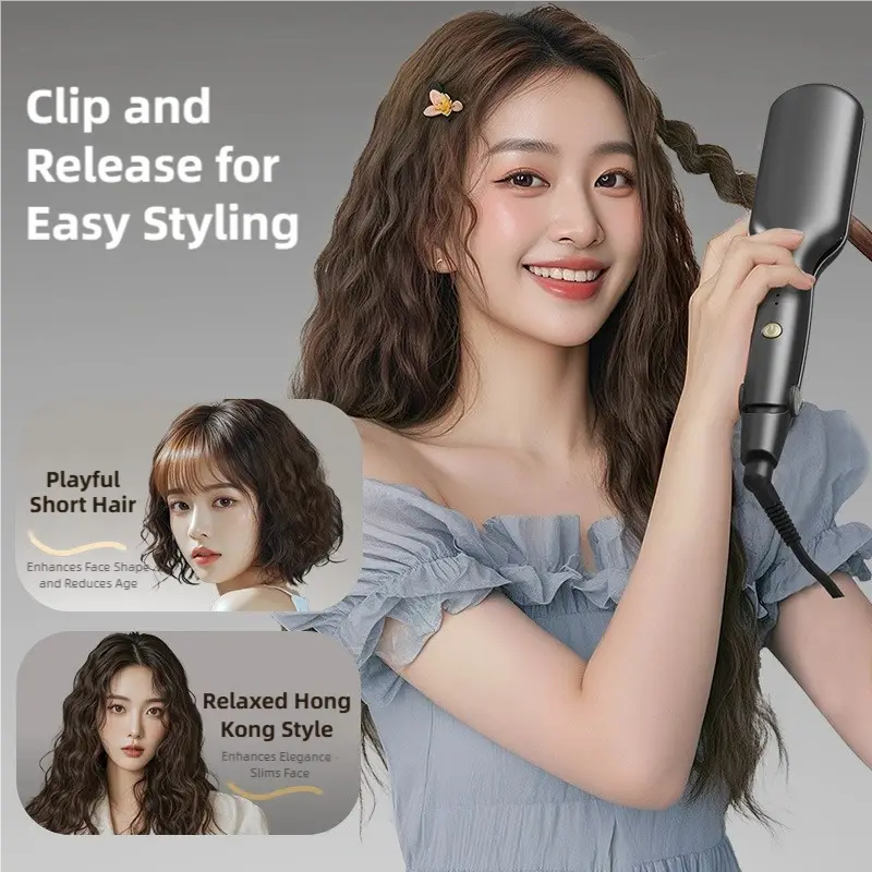 V-Shaped French Curling Iron Heats Up Quickly