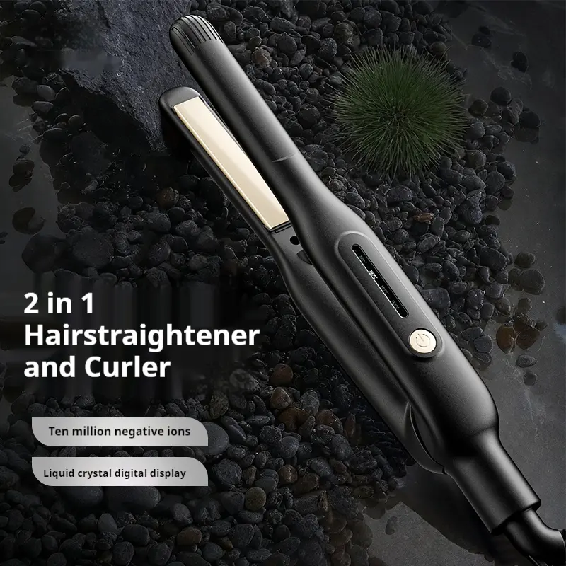 Hair Straightener And Curler With Negative Ions Fo...