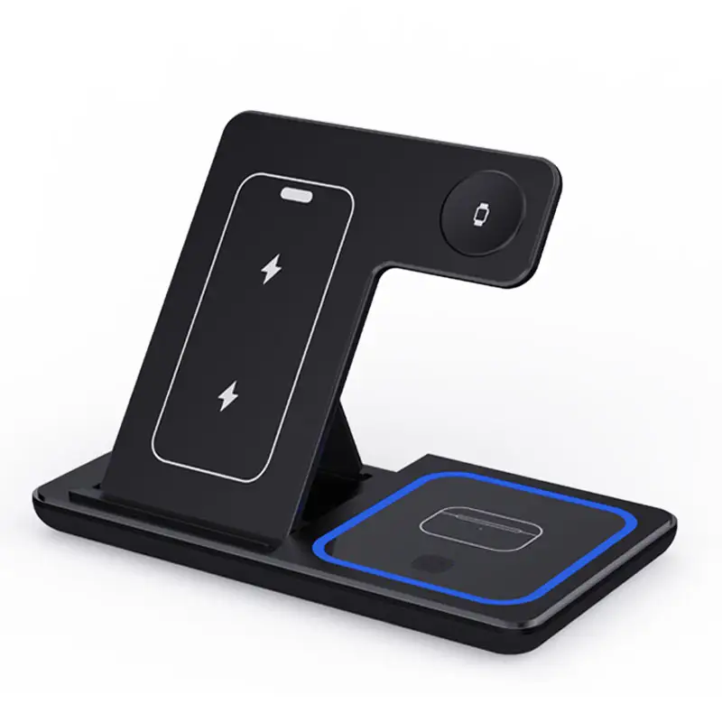 Fast Wireless Charger Stand 3 in 1 Foldable Charging Station