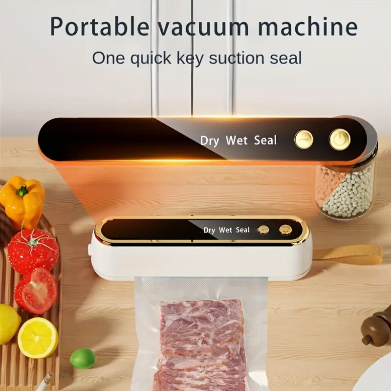 Mini Wireless Fully Automatic Vacuum Sealing Machine Household Small Portable Food Packaging Plastic Sealing Machine