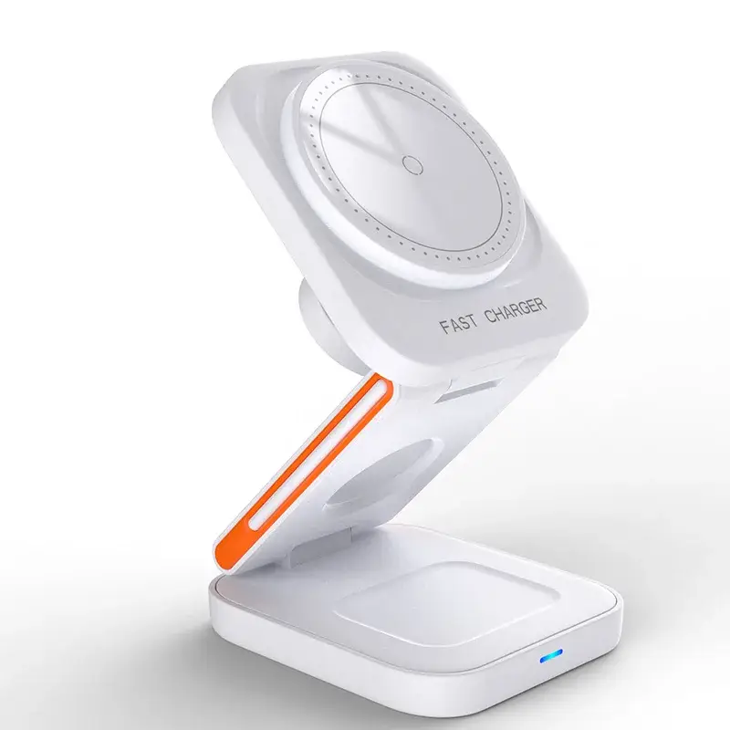 3 in 1 Foldable Charging Station Fast Magnetic Wireless Charger Stand