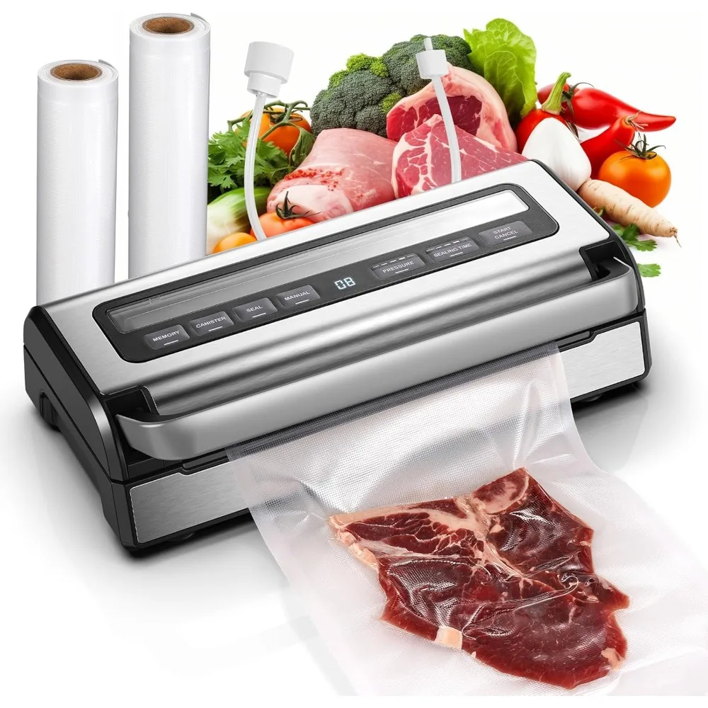 Automatic Vacuum Sealer 9-in-1 Food Sealer for Dry/Moist/Liquid Foods Double Heat Seal & Pump
