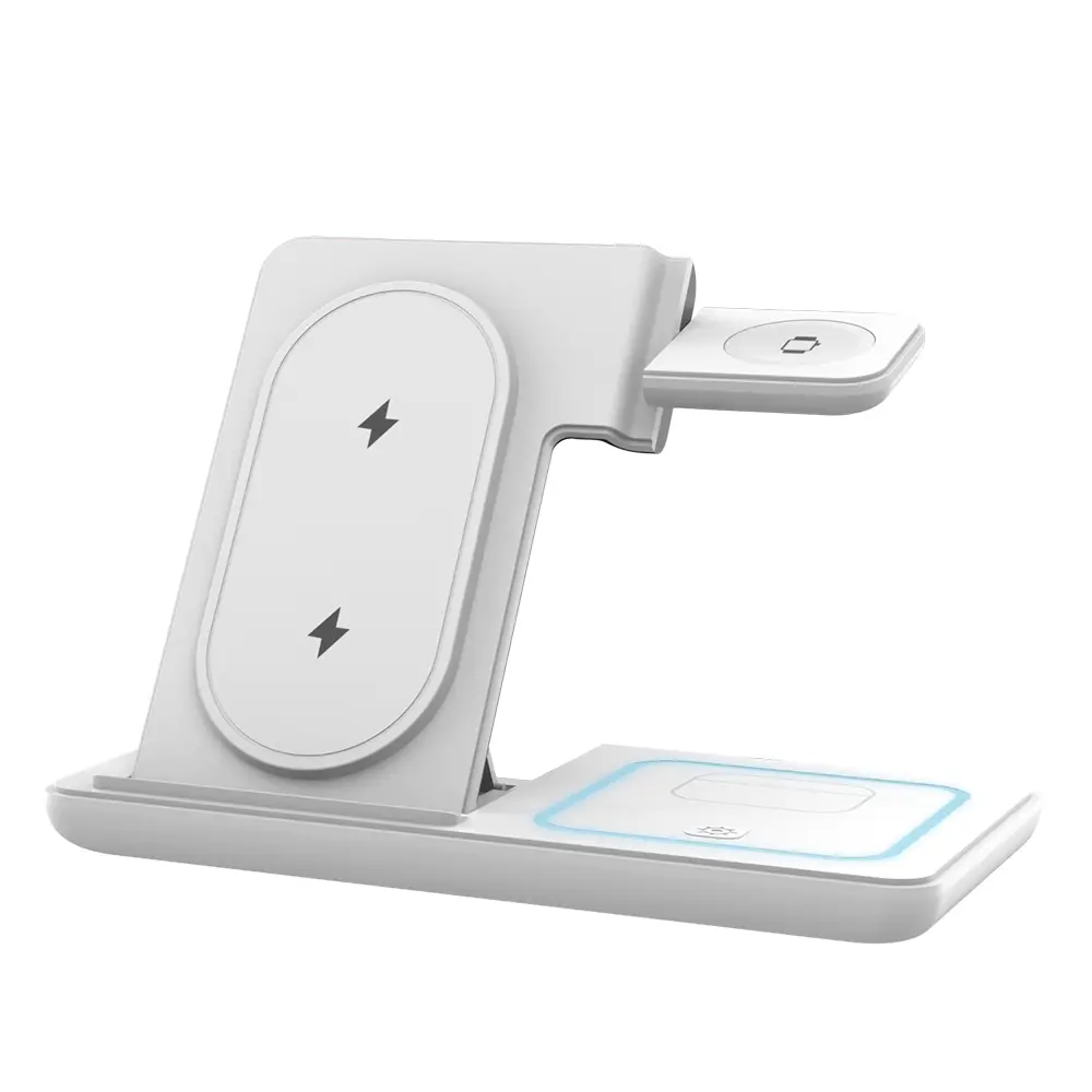 Foldable 30W 3 in 1 Night LED Light Wireless Charger Stand