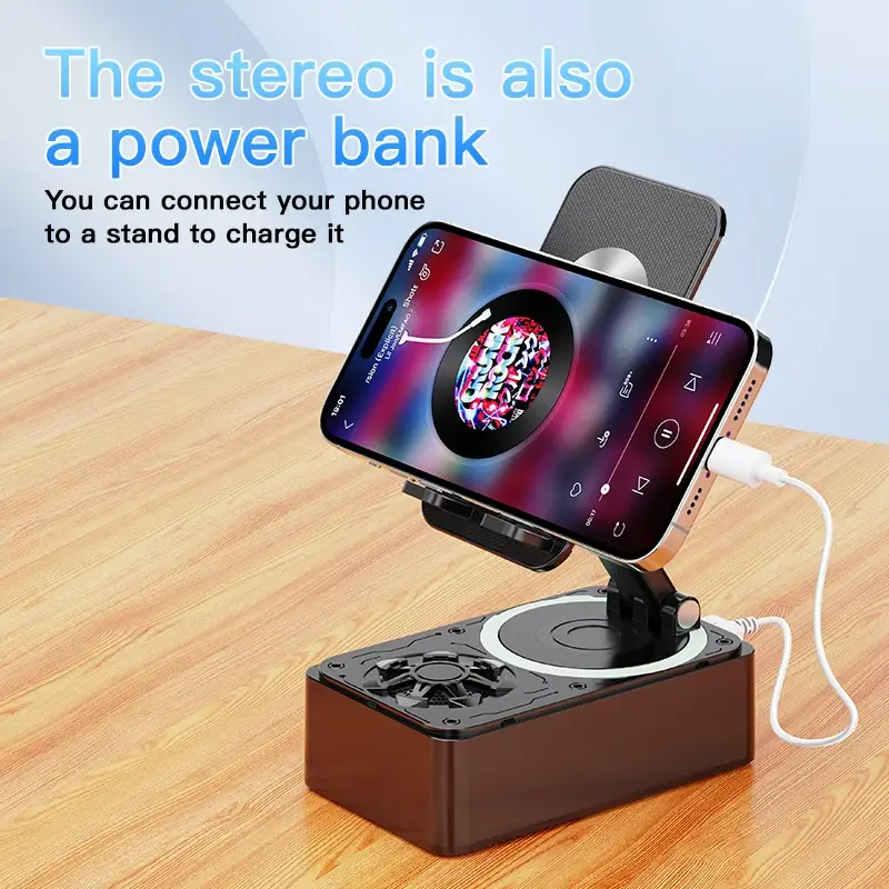 3 In 1 Mobile Phone Bracket Bluetooth Speaker Power Bank Rotating Foldable Lazy Desktop Holder Stand