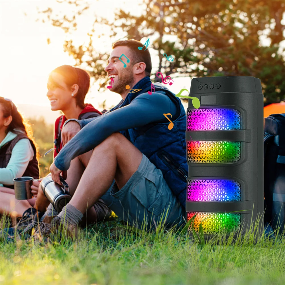 Bluetooth Speaker Dual 4 Inch Speaker Stereo Outdoor Portable Subwoofer 5.0 Wireless Speaker Rechargeable