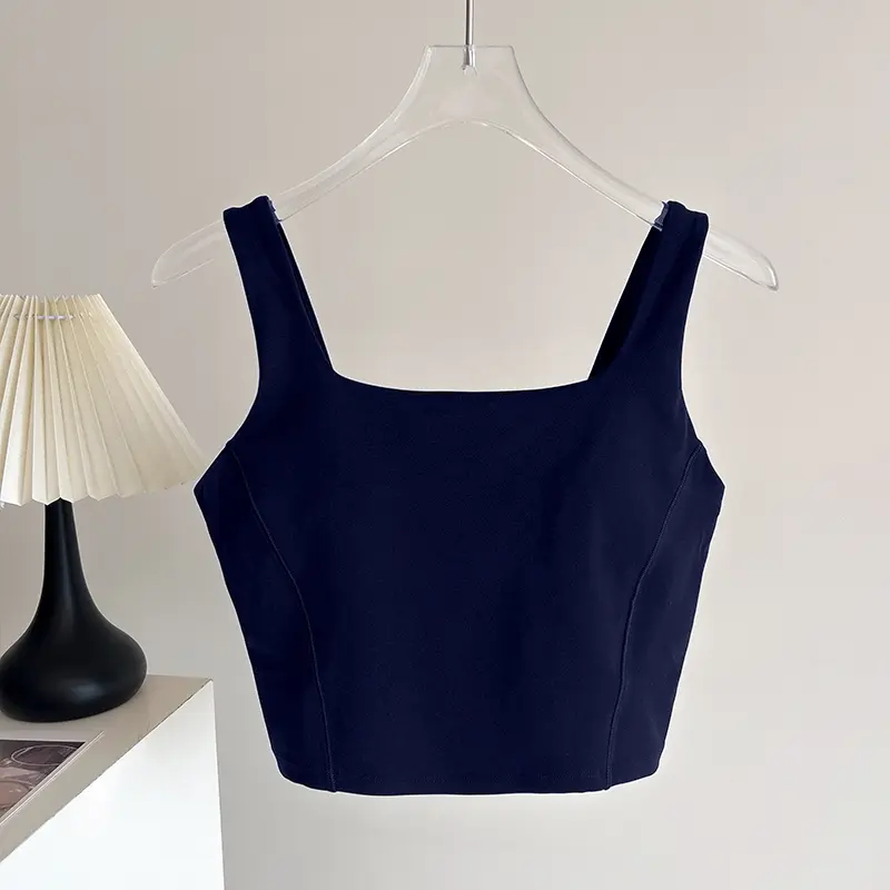 Women's Sports Top with Fixed Chest Pad Shock-proof Gym Vest