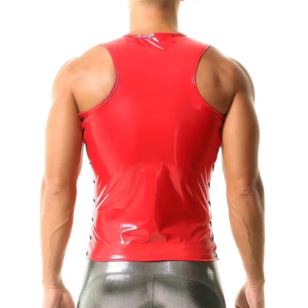 Men Sexy Side Bandage Hollow Out Tank Tops Sleeveless