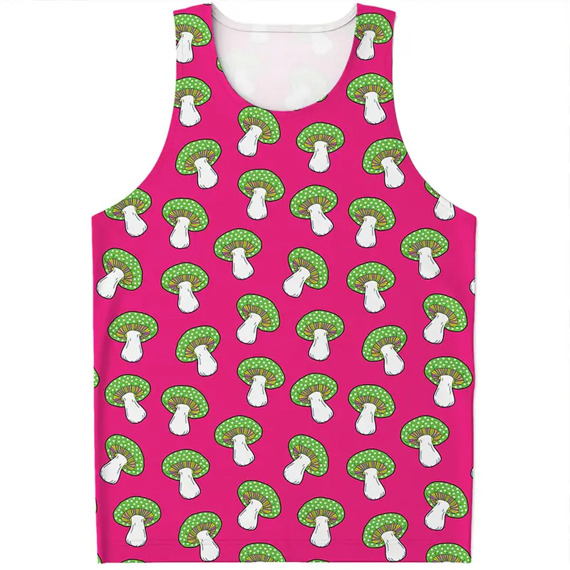 Cartoon Mushroom Graphic Tank Top For Men Fashion Vest