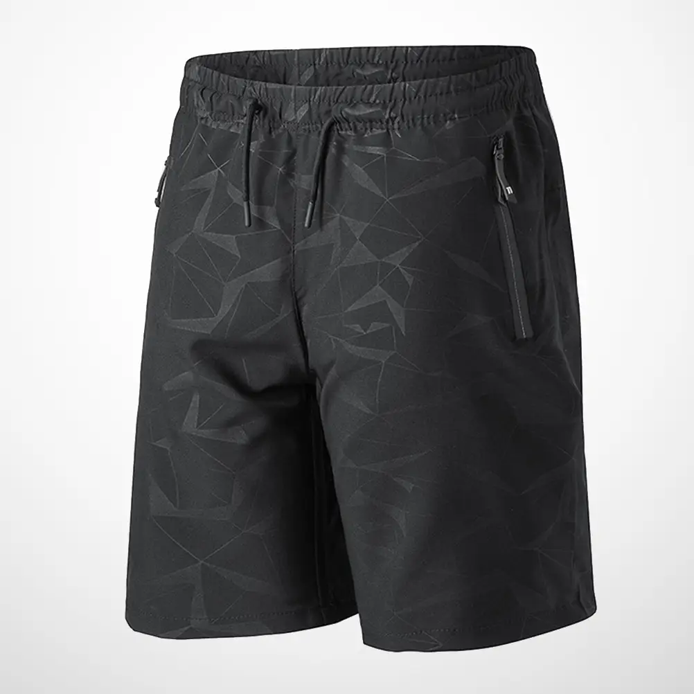 Black Sports Shorts For Men Breathable Swim Trunks Leisure Beach Shorts Classic Design Comfortable Fabric
