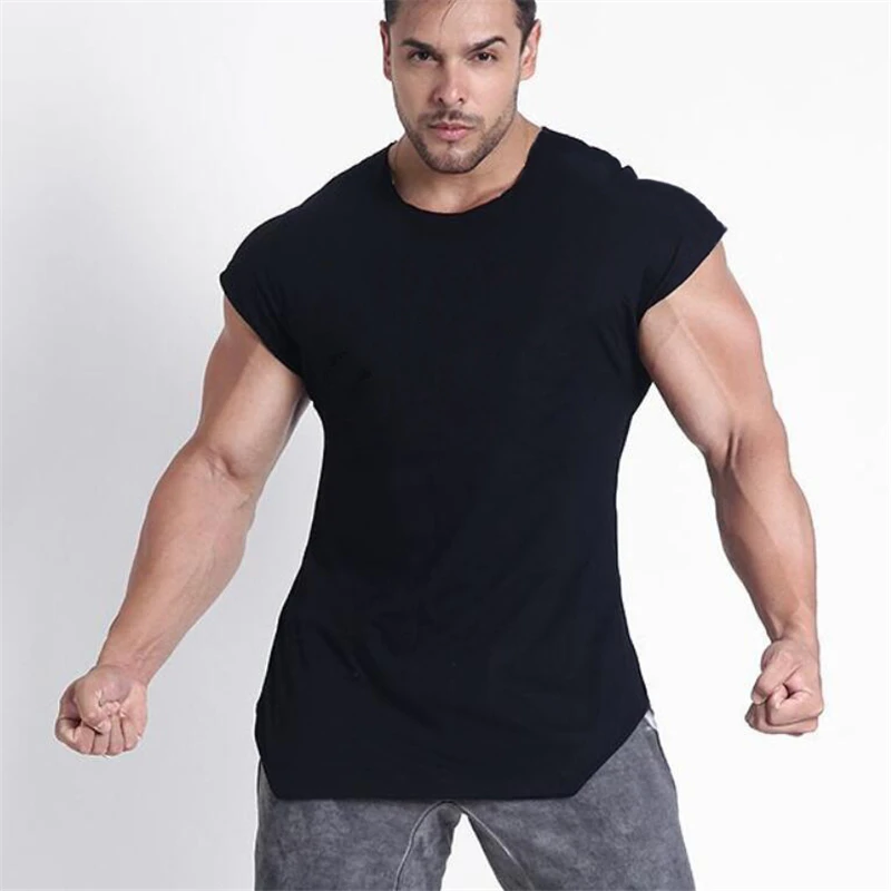 Muscle Guys Soild Bodybuilding Clothes Men Tank Top Fitness Vest Cotton Sleeveless