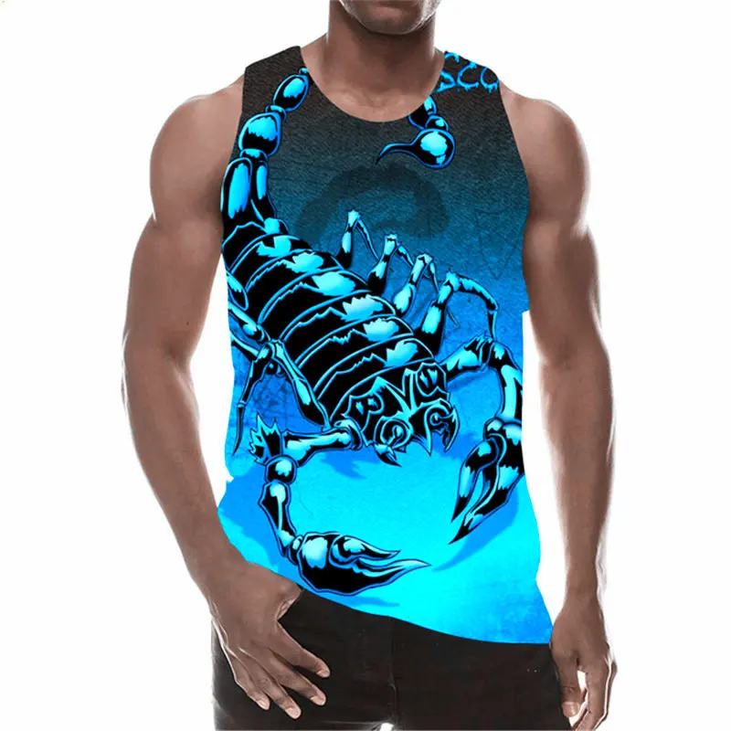 Men's Fashion Cool Scorpion 3D Sleeveless Tank Tops Casual