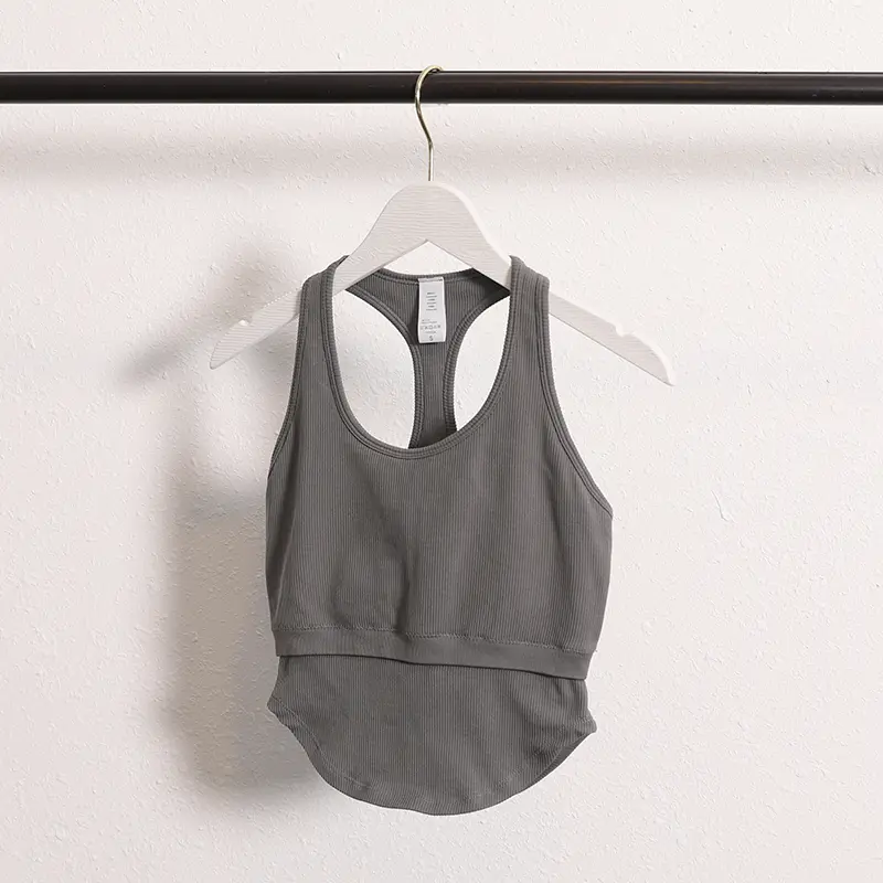 Workout Backless Sports Tops For Women Sleeveless Shirts Padded Sports Vest