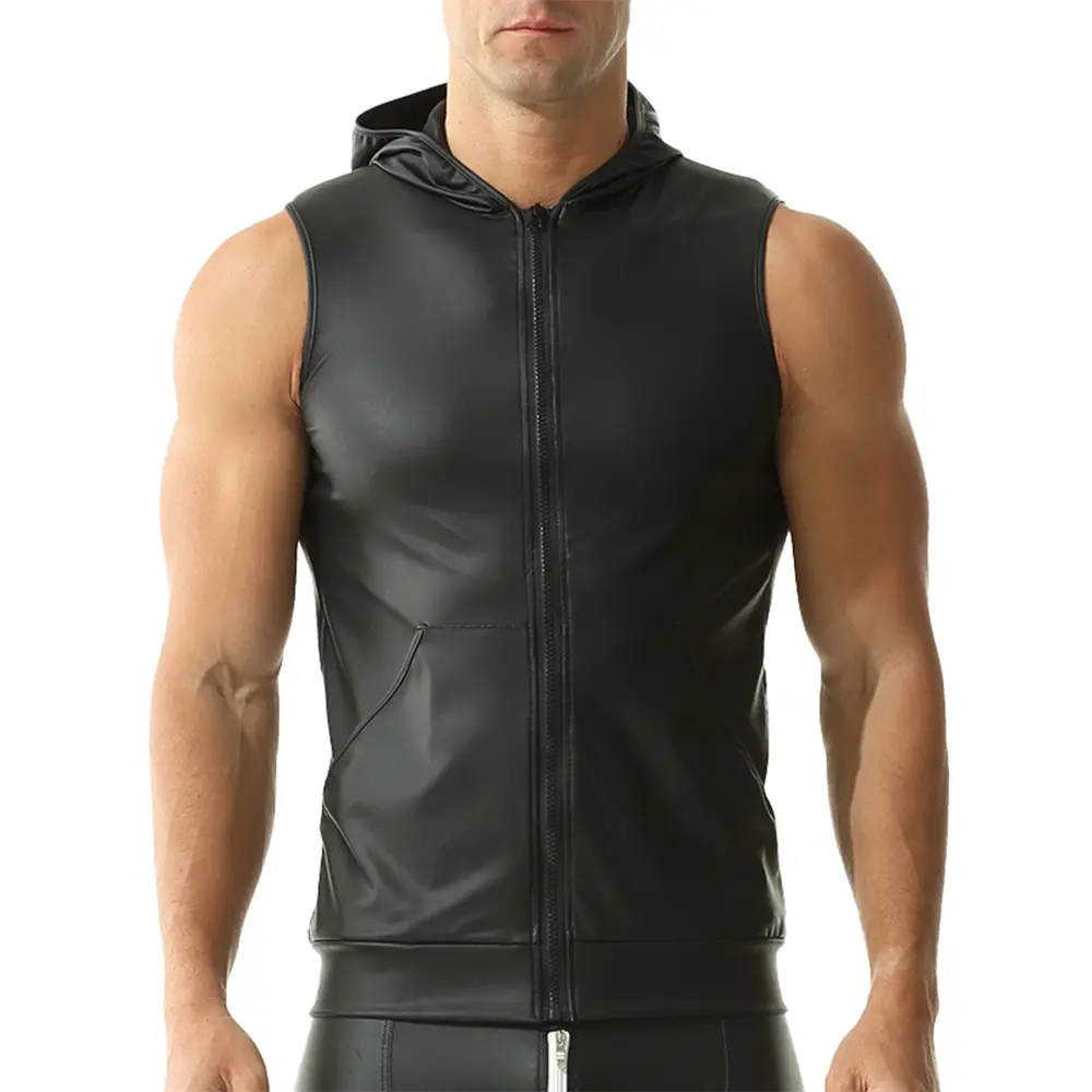 Sexy Men's Faux Leather Tank Tops Sleeveless Vest Male