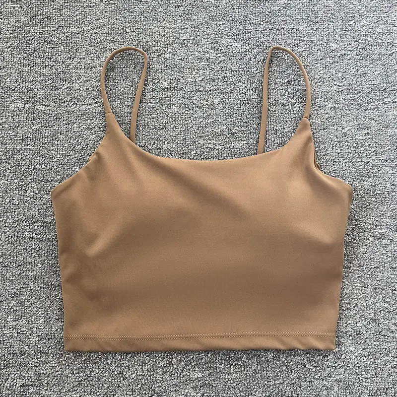 Women Crop Tops Sexy Solid Color Camisole Underwear Padded Bralette Ves