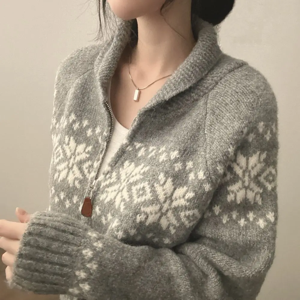 Women Fashion Elegant Knitwear Long Sleeve Sweater