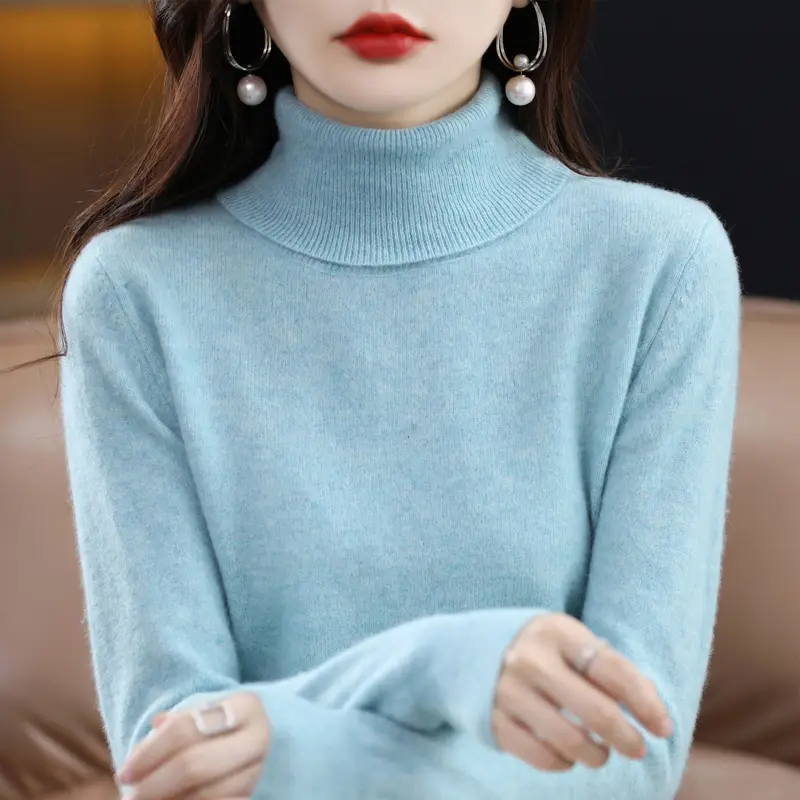 Sweater Women Knitted Sweater Turtleneck Long Sleeve Pullovers