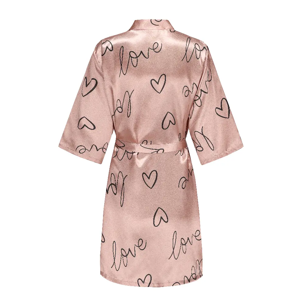 Lady Elegant Bathrobe Satin Homewear Sleepwear Sexy Intimate Lingerie