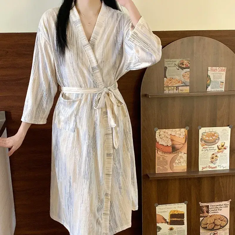 Robes Simple Casual Dressing Gown Women Gauze Loos...