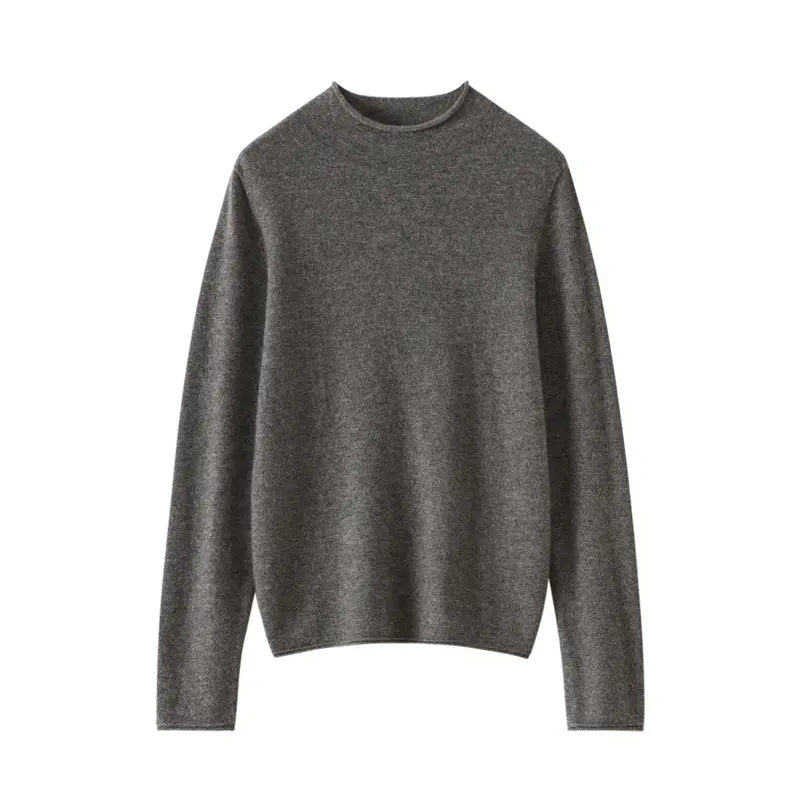 Sweater Half High Neck Knitted Pullover Long Sleeved Fashion Female Clothing