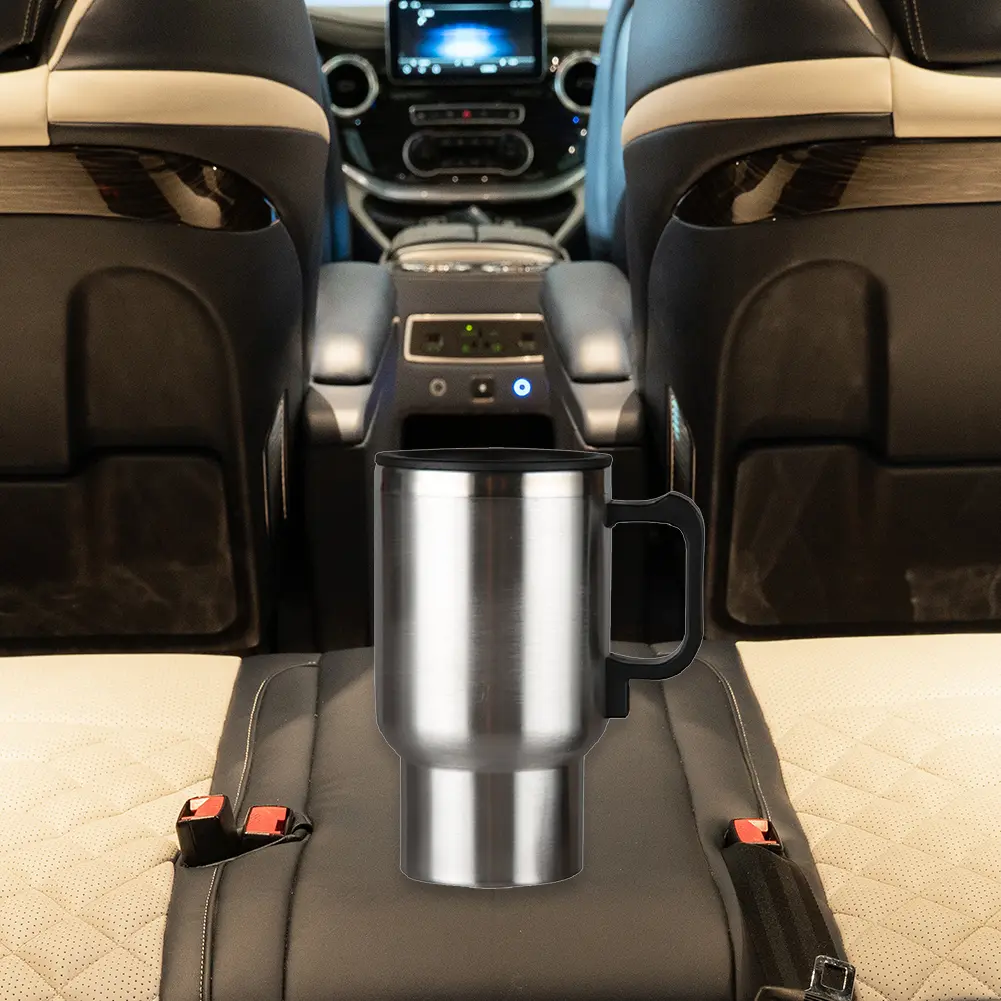 Car Heating Cup Stainless Steel Vehicle Heated Coffee Cup 12V For Heating Water Coffee Milk Tea