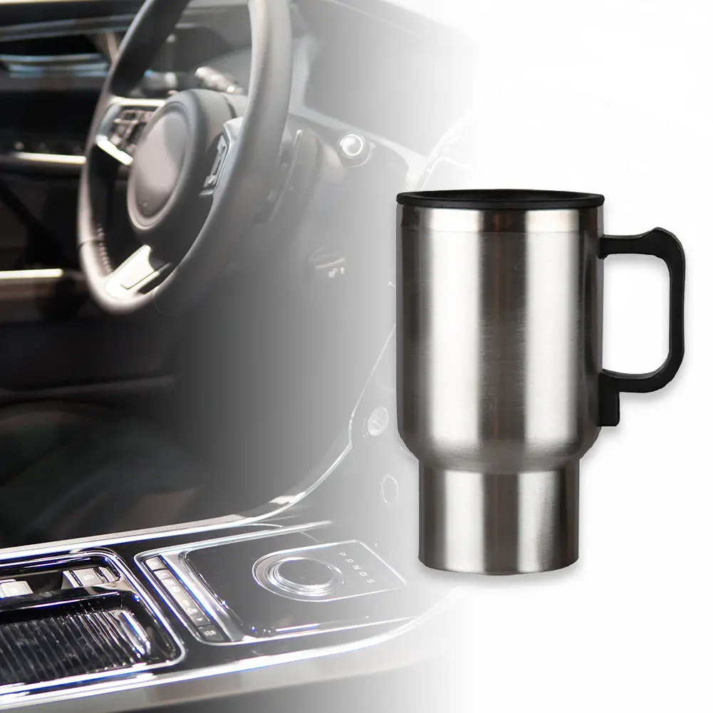 Car Heating Cup Stainless Steel Vehicle Heated Coffee Cup 12V For Heating Water Coffee Milk Tea