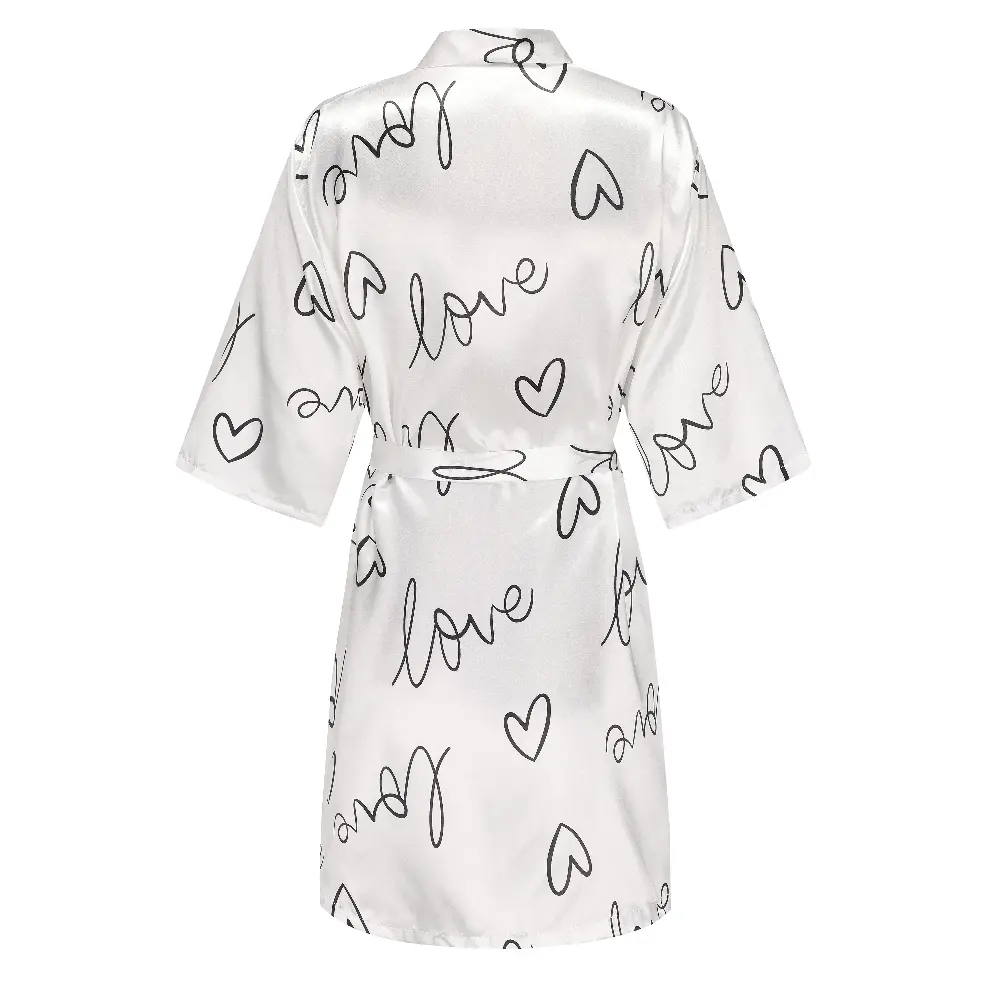 Lady Elegant Bathrobe Satin Homewear Sleepwear Sexy Intimate Lingerie