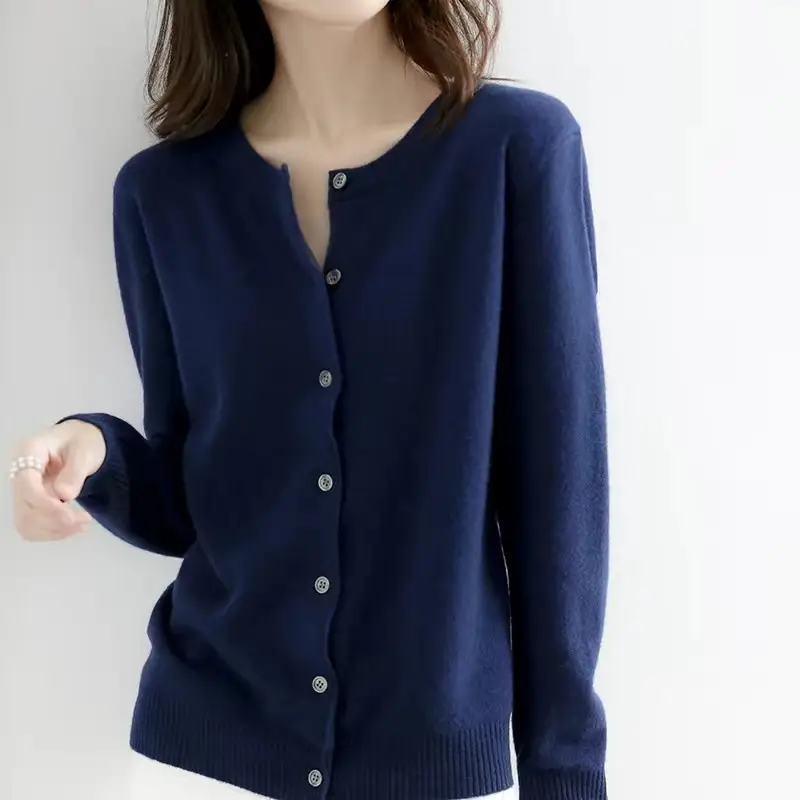 Women's Round Neck Loose Fitting Slimming Cardigan...