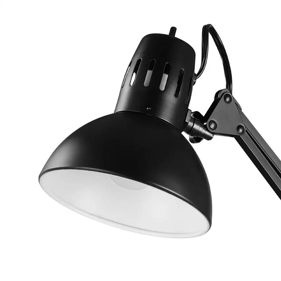 Multijoint Desk Lamp With Metal Clamp Black On Off Rotary Switch On Shade Partially Adjustable Switch