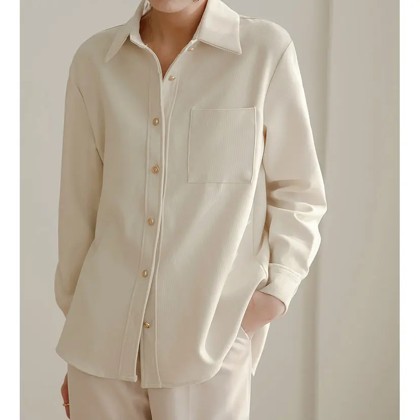 Women's Casual Shirt With Stylish Commuting Button Pocket Design
