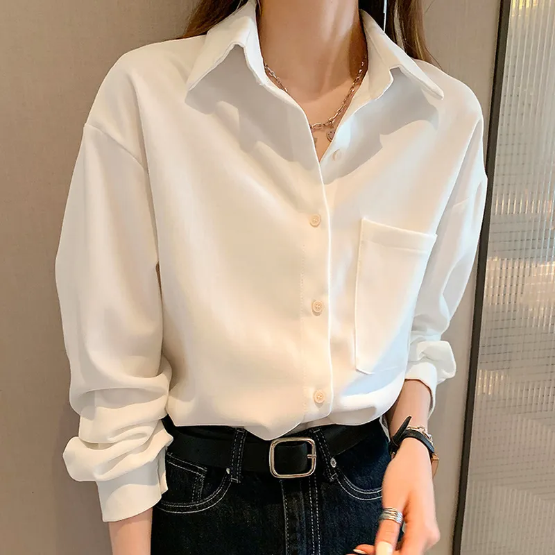 Women's Loose Long-Sleeved Simple Style Shirt