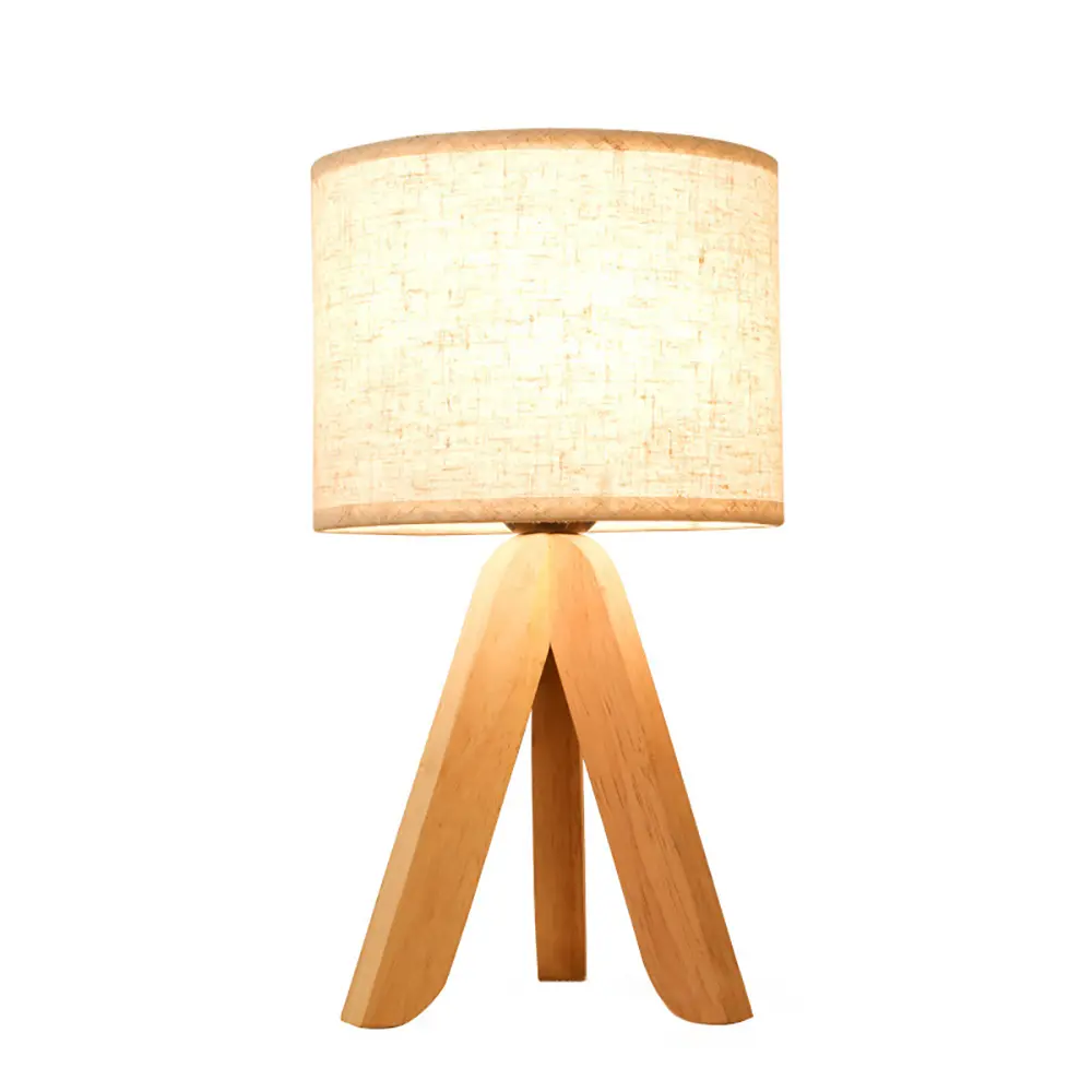 Bedroom Bedside Desk Lamp Home Linen Lampshade Table Light Reading Table Night Light