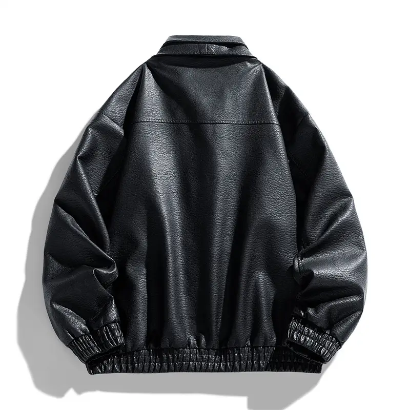 Leather Jacket Men Vintage Jacket Man Slim Fashion Leather Coat