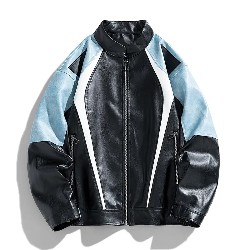 Retro Racing Suit Leather Jacket High-End Design Leather Jacket