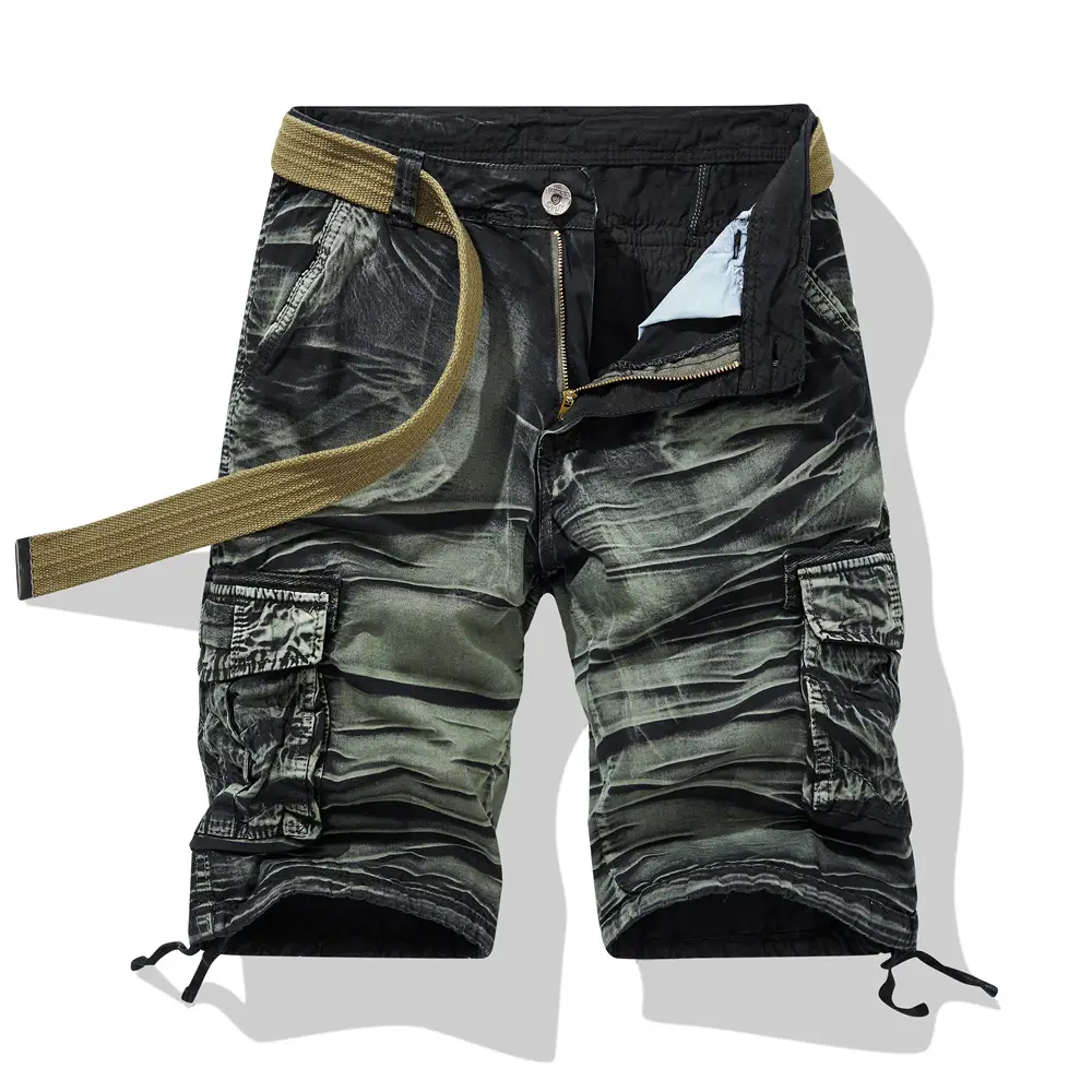 Men's Workwear Shorts Casual Loose Shorts With Bel...
