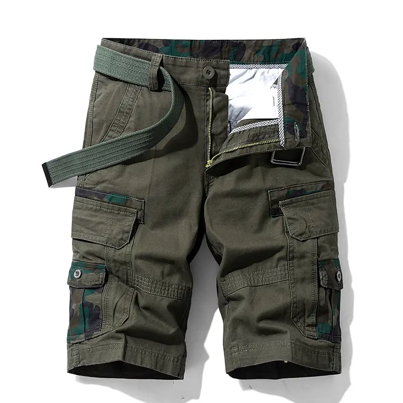 Men's Patchwork Cargo Shorts Fashion Shorts For Men Leisure Loose Straight Shorts Male