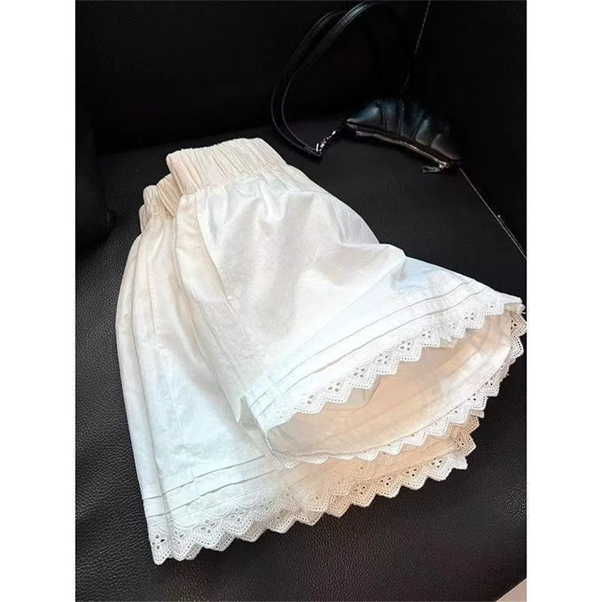 Patchwork Casual Shorts for Women's Wide Leg Pants Loose Thin Bottoms Home Shorts