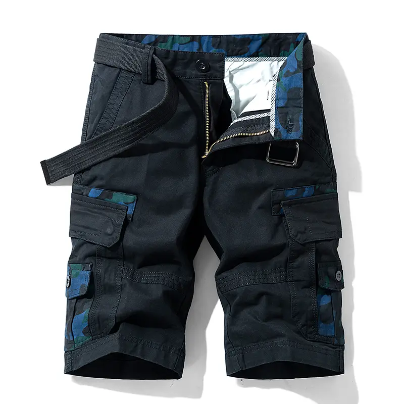 Men's Patchwork Cargo Shorts Fashion Shorts For Men Leisure Loose Straight Shorts Male