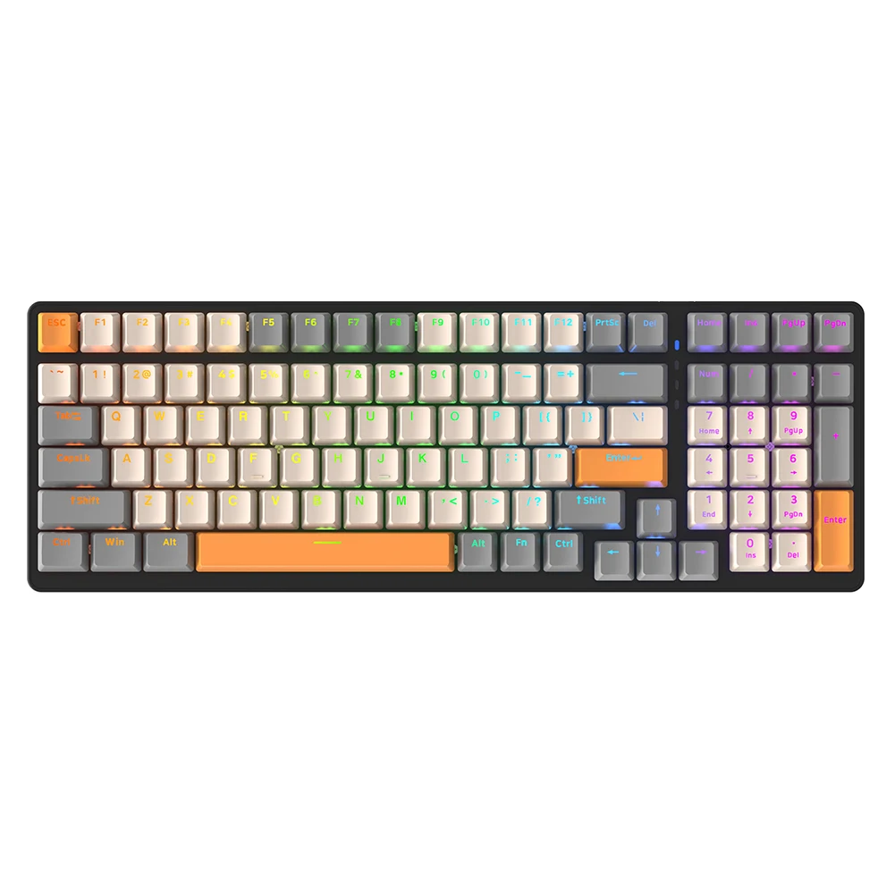 Gaming Mechanical Keyboard 100 Keys Computer Keyboard Light Effects Compact PC Keyboard For Laptop Desktop PC