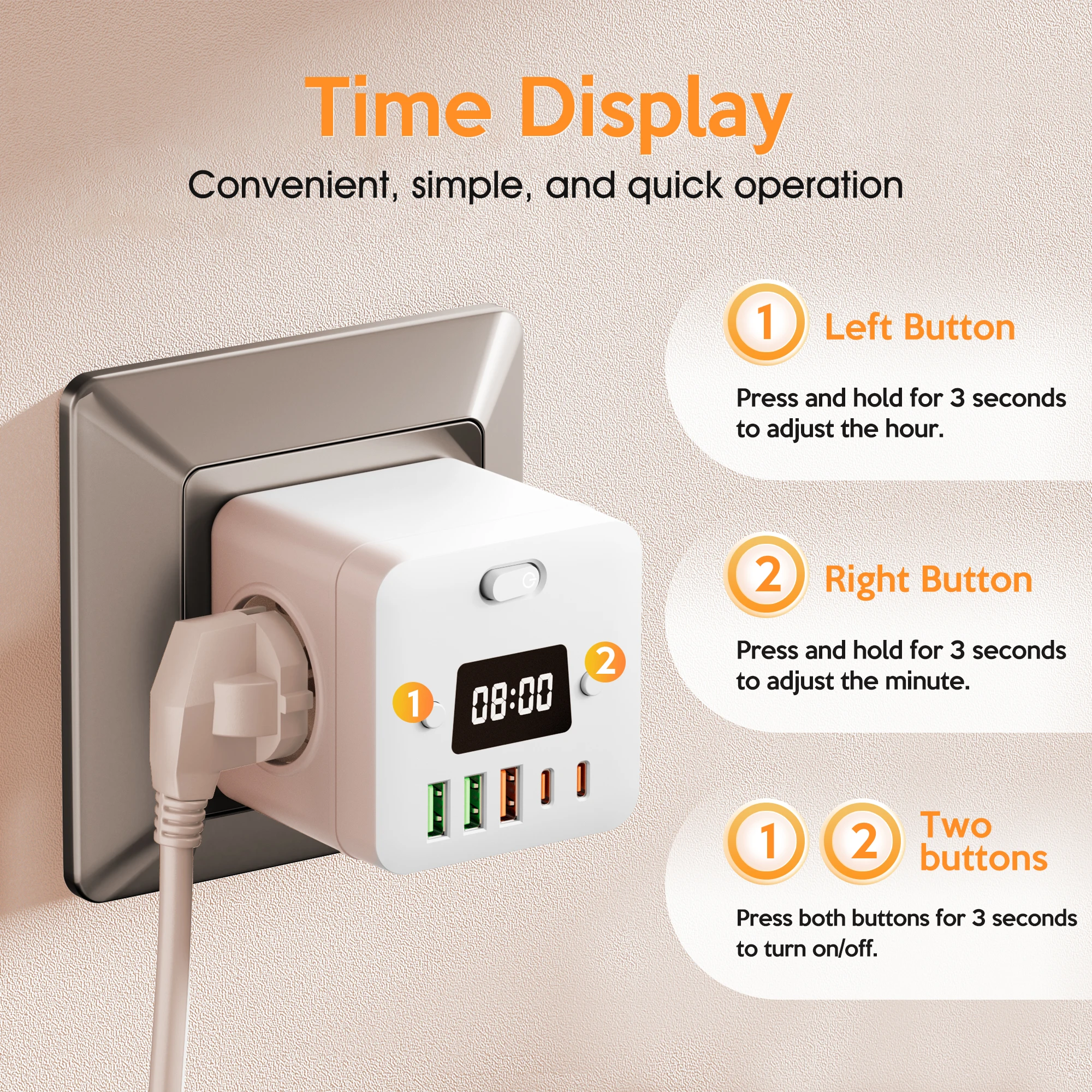 The Cube-Shaped Power Outlet Is Suitable For The Office