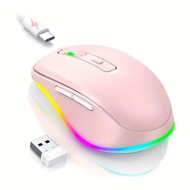 Wireless Mouse LED Rechargeable Moving Mouse Mover For Laptop With Undetectable Random Movement Keeps Computers Awake